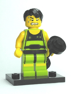 LEGO Weightlifter, Series 2 (Complete Set with Stand and Accessories) (col02-10) set, 2010