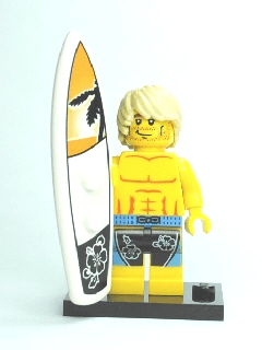 LEGO Surfer, Series 2 (Complete Set with Stand and Accessories) (col02-15) set, 2010