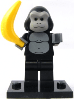 LEGO Gorilla Suit Guy, Series 3 (Complete Set with Stand and Accessories) (col03-12) set, 2011