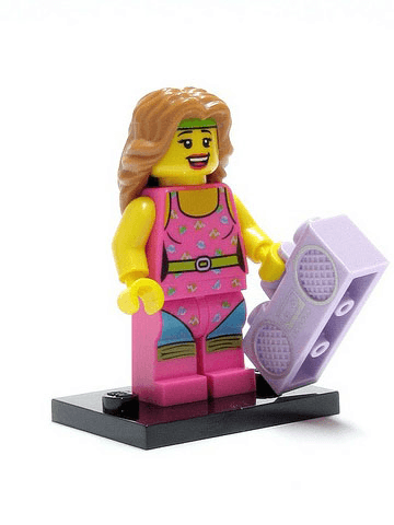 LEGO Fitness Instructor, Series 5 (Complete Set with Stand and Accessories) (col05-10) set, 2011
