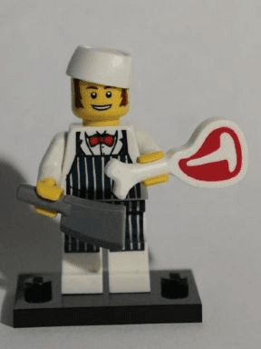 LEGO Butcher, Series 6 (Complete Set with Stand and Accessories) (col06-14) set, 2012