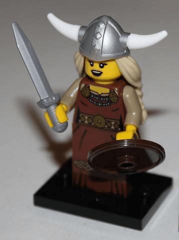 LEGO Viking Woman, Series 7 (Complete Set with Stand and Accessories) (col07-13) set, 2012
