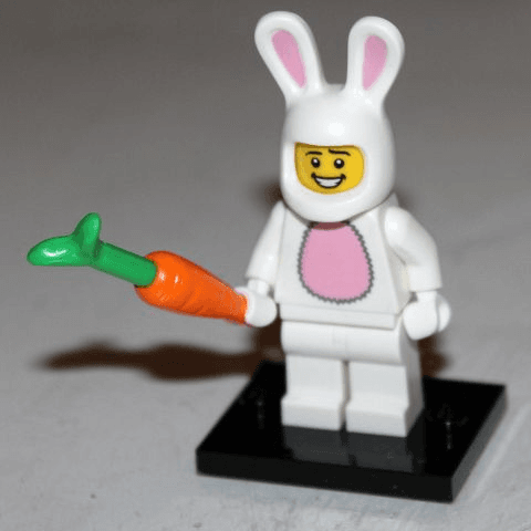 LEGO Bunny Suit Guy, Series 7 (Complete Set with Stand and Accessories) (col07-3) set, 2012