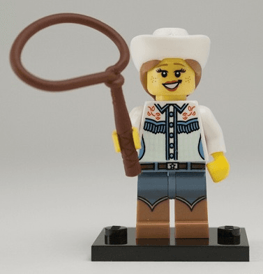 LEGO Cowgirl, Series 8 (Complete Set with Stand and Accessories) (col08-4) set, 2012