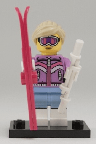 LEGO Downhill Skier, Series 8 (Complete Set with Stand and Accessories) (col08-7) set, 2012