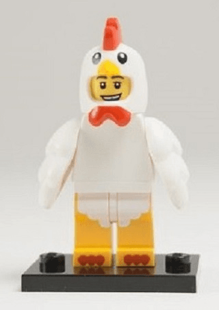 LEGO Chicken Suit Guy, Series 9 (Complete Set with Stand and Accessories) (col09-7) set, 2013