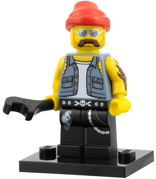 LEGO Motorcycle Mechanic, Series 10 (Complete Set with Stand and Accessories) (col10-16) set, 2013