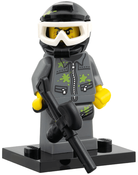 LEGO Paintball Player, Series 10 (Complete Set with Stand and Accessories) (col10-9) set, 2013