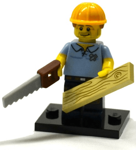 LEGO Carpenter, Series 13 (Complete Set with Stand and Accessories) (col13-9) set, 2015