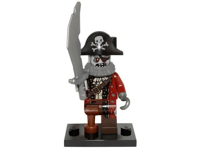 LEGO Zombie Pirate, Series 14 (Complete Set with Stand and Accessories) (col14-2) set, 2015