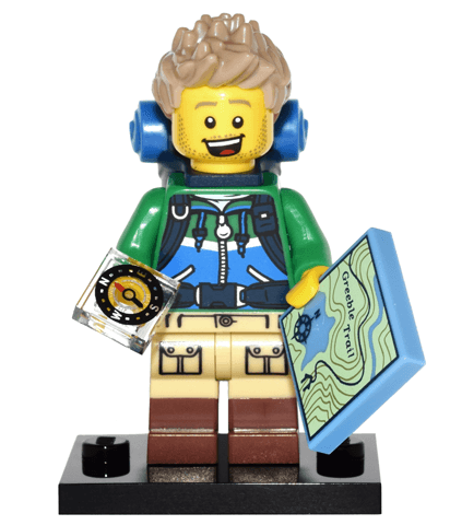 LEGO Hiker, Series 16 (Complete Set with Stand and Accessories) (col16-6) set, 2016