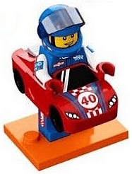 LEGO Race Car Guy, Series 18 (Complete Set with Stand and Accessories) (col18-13) set, 2018