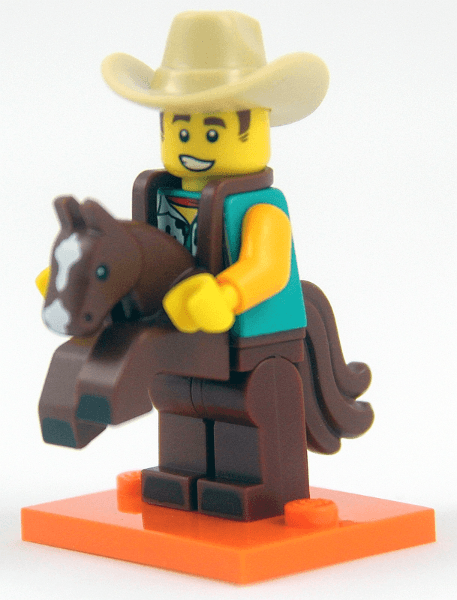 LEGO Cowboy Costume Guy, Series 18 (Complete Set with Stand and Accessories) (col18-15) set, 2018