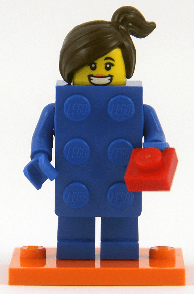 LEGO Brick Suit Girl, Series 18 (Complete Set with Stand and Accessories) (col18-3) set, 2018