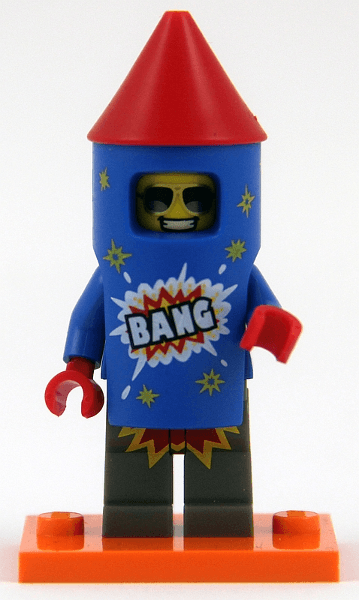 LEGO Firework Guy, Series 18 (Complete Set with Stand and Accessories) (col18-5) set, 2018
