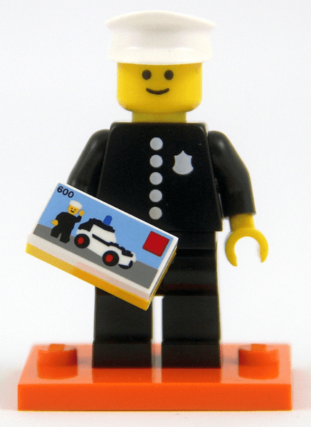 LEGO 1978 Classic Police Officer, Series 18 (Complete Set with Stand and Accessories) (col18-8) set, 2018