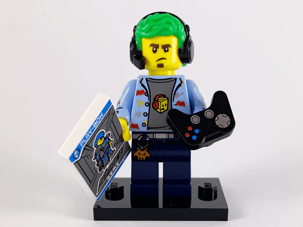 LEGO Video Game Champ, Series 19 (Complete Set with Stand and Accessories) (col19-1) set, 2019