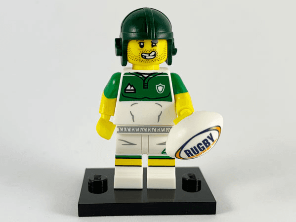 LEGO Rugby Player, Series 19 (Complete Set with Stand and Accessories) (col19-13) set, 2019