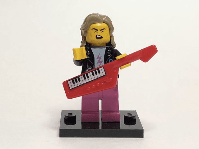 LEGO 80s Musician, Series 20 (Complete Set with Stand and Accessories) (col20-14) set, 2020