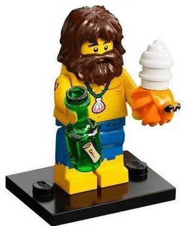 LEGO Shipwreck Survivor, Series 21 (Complete Set with Stand and Accessories) (col21-3) set, 2021