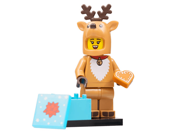 LEGO Reindeer Costume, Series 23 (Complete Set with Stand and Accessories) (col23-4) set, 2022