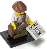 LEGO Newspaper Kid, Series 24 (Complete Set with Stand and Accessories) (col24-12) set, 2023