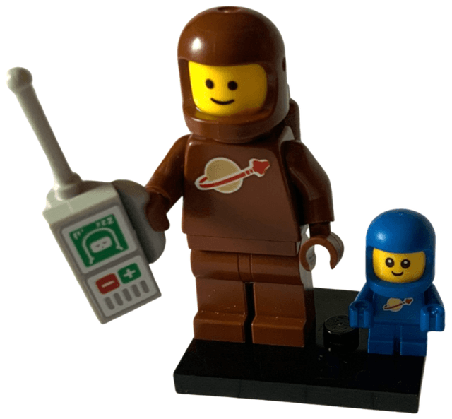 LEGO Brown Astronaut and Spacebaby, Series 24 (Complete Set with Stand and Accessories) (col24-3) set, 2023