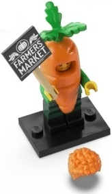 LEGO Carrot Mascot, Series 24 (Complete Set with Stand and Accessories) (col24-4) set, 2023