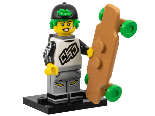 LEGO Longboarder, Series 27 (Complete Set with Stand and Accessories) (col27-7) set, 2025