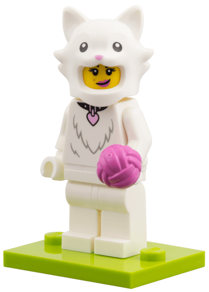 LEGO Fluffy Cat Costume Fan, Series 28 (Complete Set with Stand and Accessories) (col28-2) set, 2026