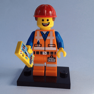 LEGO Hard Hat Emmet, The LEGO Movie (Complete Set with Stand and Accessories) (coltlm-3) set, 2014