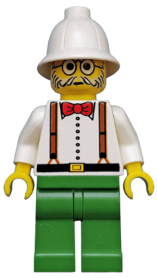 Dr. Kilroy / Dr. Charles Lightning - White Shirt and Suspenders, Green Legs, White Pith Helmet