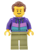 Skyline Express Man - Dark Purple Jacket, Olive Green Legs, Reddish Brown Hair