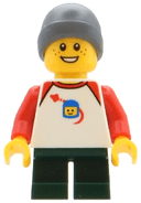 Boy - Space Shirt, Dark Green Short Legs, Dark Bluish Gray Beanie