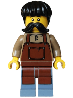 Pirate - Male, Reddish Brown Apron, Black Hair and Moustache