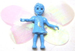 Belville Fairy (Millimy) - Medium Blue with Moon Pattern, Wings, Bow