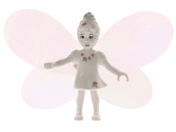 Belville Fairy (Millimy) - White with Flowers Pattern, Wings, Bow