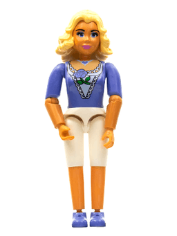 Belville Female, Adult Woman (Princess Rosaline) - White Shorts, Medium Violet Top with Flower and Lace Pattern, Very Light Orange Hair, Medium Violet Shoes (4140034)