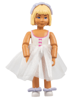 Belville Female - White Swimsuit with Dark Pink Bows Pattern, Light Yellow Hair, Skirt, Hairband, Bows