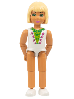 Belville Female, Child Girl (Josephine) - White Top with Flowers and Leaves Pattern, Very Light Orange Hair, White Shoes (4186300)
