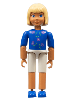 Belville Female, Child Girl (Pamela) - White Shorts, Blue Top with Flowers Pattern, Very Light Orange Hair, Blue Shoes (4107499)