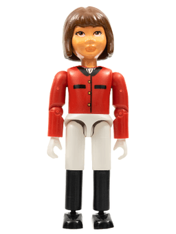 Belville Female - Horse Rider, White Shorts, Red Shirt, Brown Hair