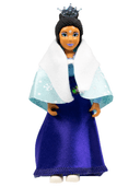 Belville Female, Adult Woman (Snow Queen) - Bright Light Blue Top, Black Hair, White Shoes, Skirt, Shawl, Tiara