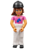 Belville Female - Girl, Brown Hair, Pink Shirt, White Pants, Black Riding Helmet