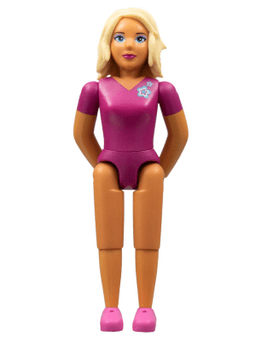 Belville Female - Magenta Top with Flowers on Shoulder Pattern, Dark Pink Shoes, Tan Hair (4220975)