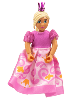 Belville Female, Child Girl (Princess) - Bright Pink Top, Light Yellow Hair, Magenta Shoes, Dress with Filigree Pattern, Crown