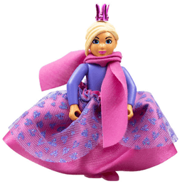 Belville Female, Child Girl - Dark Purple Top, Light Yellow Hair, Dark Pink Shoes, Skirt, Scarf, Crown