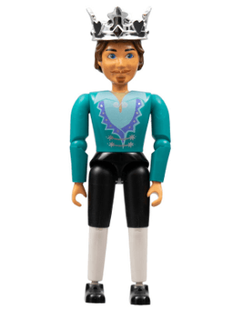 Belville Male - King with White and Black Pants, Dark Turquoise Shirt, Brown Hair, Crown