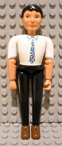 Belville Male - Black Pants, White Shirt, Black Hair, Multicolored Tie