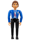 Belville Male, Adult Man (Prince / Groom) - Black Pants, Blue Top with Vest and Sash Pattern, Reddish Brown Hair, Black Shoes (4241469)